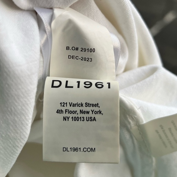 ๐ DL1961 White Denim Sleeveless Stretch Cotton Midi Dress Size L Elegant Summer - Picture 16 of 17